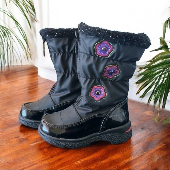 TOTES Black Winter Boots with Faux Fur Trim - Size 7M - Picture 3 of 12